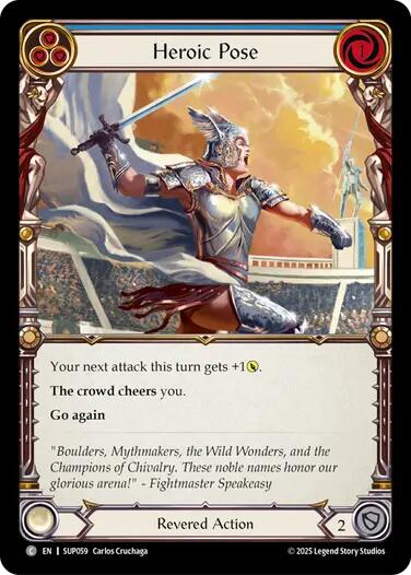 Heroic Pose (Blue) [SUP059] (Super Slam)  Rainbow Foil-1