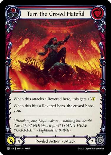Turn the Crowd Hateful (Red) [SUP114] (Super Slam)  Rainbow Foil-1