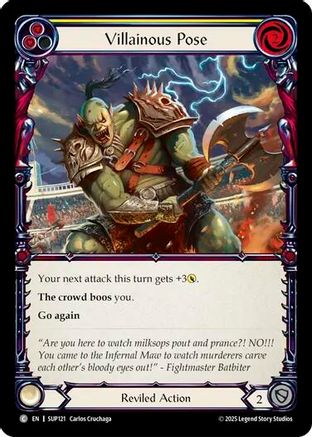 Villainous Pose (Yellow) [SUP121] (Super Slam)  Rainbow Foil