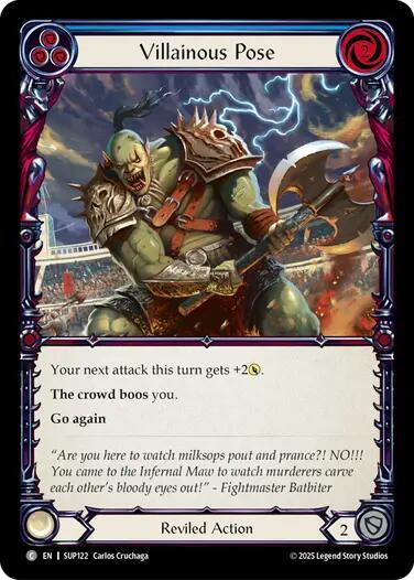 Villainous Pose (Blue) [SUP122] (Super Slam)  Rainbow Foil-1