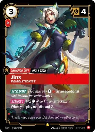 Jinx - Demolitionist (Alternate Art) (030a/298) - Origins Foil-1
