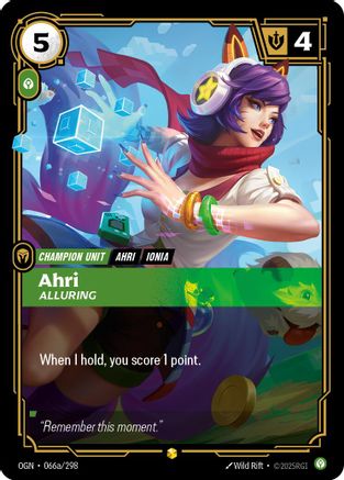 Ahri - Alluring (Alternate Art) (066a/298) - Origins Foil-1
