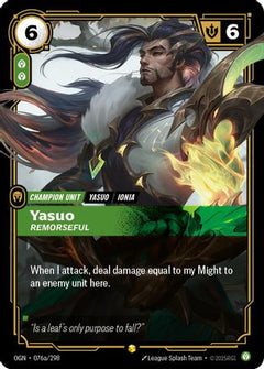 Yasuo - Remorseful (Alternate Art) (076a/298) - Origins Foil-1