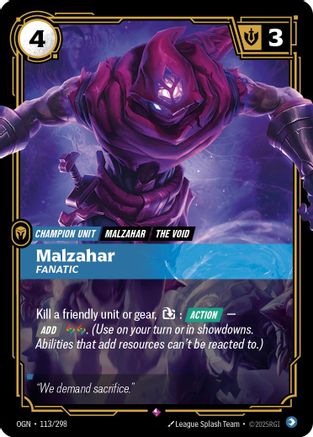 Malzahar - Fanatic (113/298) - Origins Foil-1