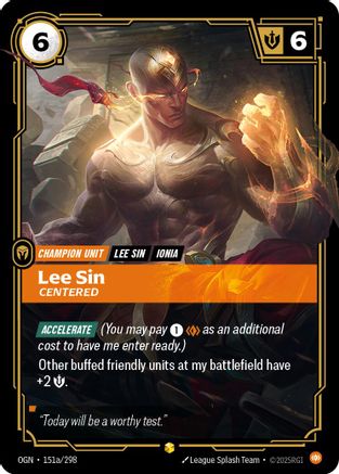 Lee Sin - Centered (Alternate Art) (151a/298) - Origins Foil-1