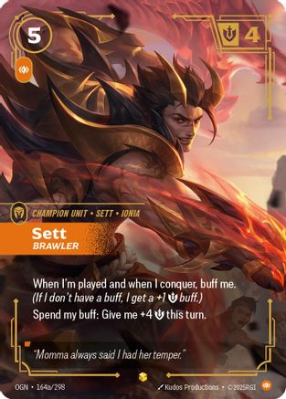 Sett - Brawler (Alternate Art) (164a/298) - Origins Foil-1