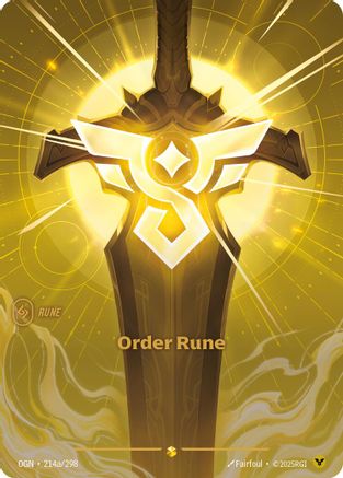Order Rune (Alternate Art) (214a/298) - Origins Foil-1