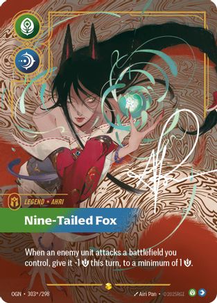 Ahri - Nine-Tailed Fox (Signature) (303*/298) - Origins Foil-1