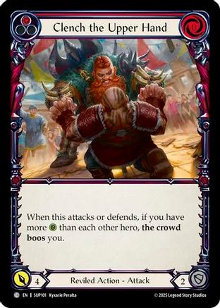 Clench the Upper Hand (Red) [SUP101] (Super Slam)  Rainbow Foil