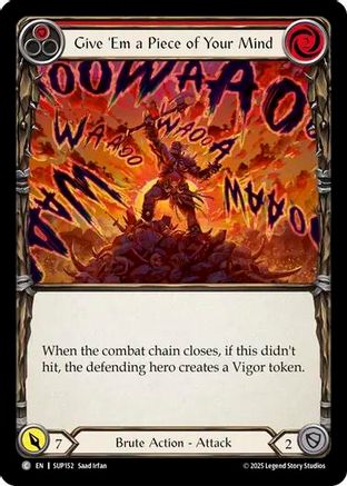 Give 'Em a Piece of Your Mind (Red) [SUP152] (Super Slam)  Rainbow Foil