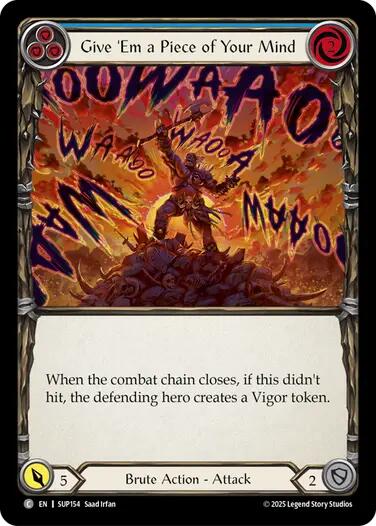 Give 'Em a Piece of Your Mind (Blue) [SUP154] (Super Slam)  Rainbow Foil-1