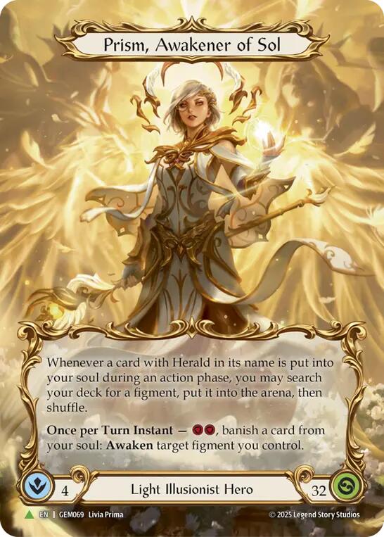 Prism, Awakener of Sol (Marvel Cold Foil) [GEM069] (GEM Pack 3)  Cold Foil-2