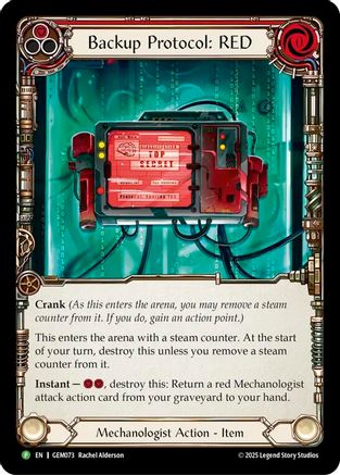 Backup Protocol: RED [GEM073] (GEM Pack 3)  Cold Foil