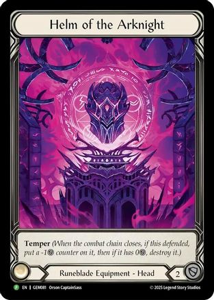 Helm of the Arknight [GEM081] (GEM Pack 3)  Rainbow Foil-1