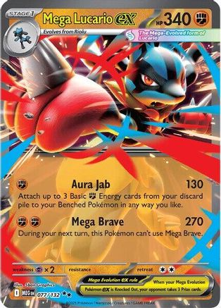 Mega Lucario ex (077/132) [Mega Evolution: Base Set]-1