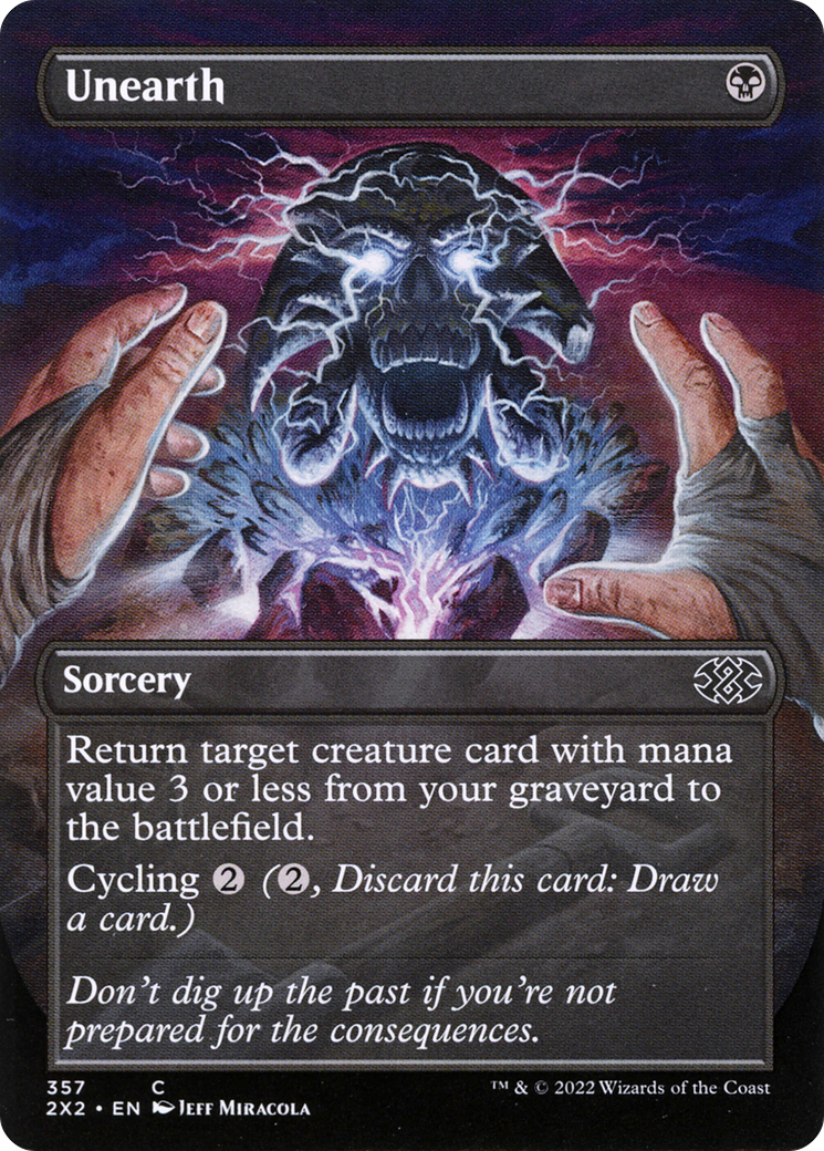 Unearth (Borderless) (2X2-357) - Double Masters 2022 (Borderless) Foil-1
