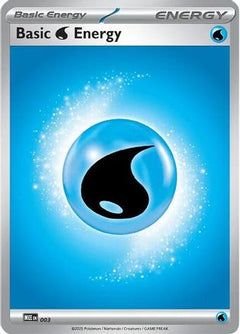 Basic Water Energy 003  - Reverse Holofoil MEE Mega Evolution Energies - Common-1