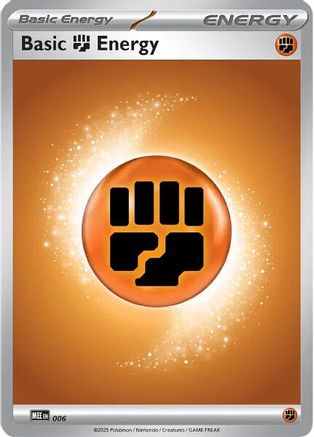 Basic Fighting Energy 006  - Reverse Holofoil MEE Mega Evolution Energies - Common-1