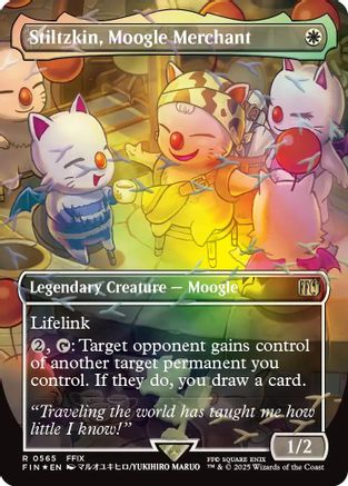 Stiltzkin, Moogle Merchant (Borderless) (Chocobo Track Foil) (FIN-565) - FINAL FANTASY Foil-1