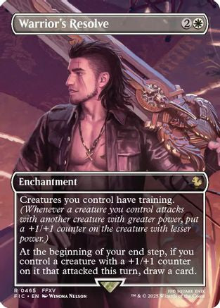 Warrior's Resolve (Borderless) (FIC-465) - Commander: FINAL FANTASY Foil-1