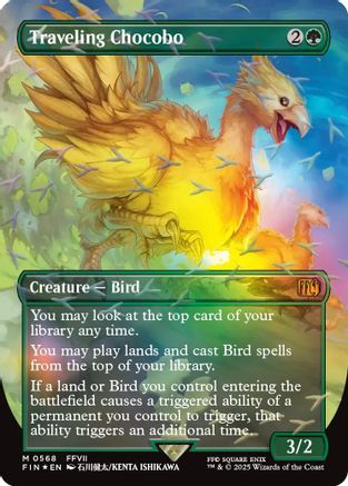 Traveling Chocobo (Borderless) (Chocobo Track Foil) (FIN-568) - FINAL FANTASY Foil-1
