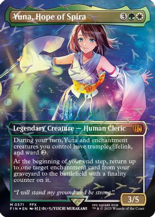 Yuna, Hope of Spira (Borderless) (Chocobo Track Foil) (FIN-571) - FINAL FANTASY Foil-1