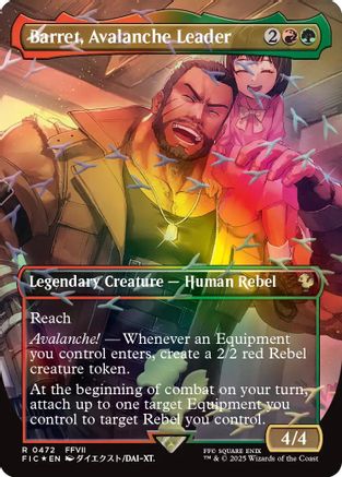 Barret, Avalanche Leader (Borderless) (Chocobo Track Foil) [FINAL FANTASY Commander]-1