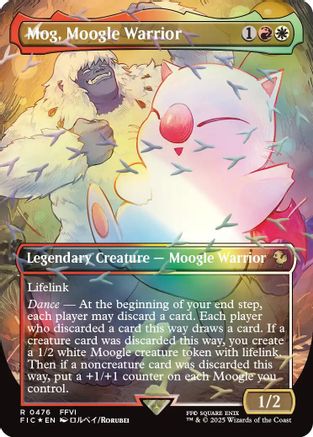 Mog, Moogle Warrior (Borderless) (Chocobo Track Foil) [FINAL FANTASY Commander]-1
