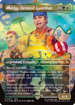 Wakka, Devoted Guardian (Borderless) (Chocobo Track Foil) (FIC-477) - Commander: FINAL FANTASY Foil-1