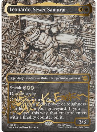 Leonardo, Sewer Samurai (Borderless) (Gold-Stamped Signature) [Teenage Mutant Ninja Turtles]-1