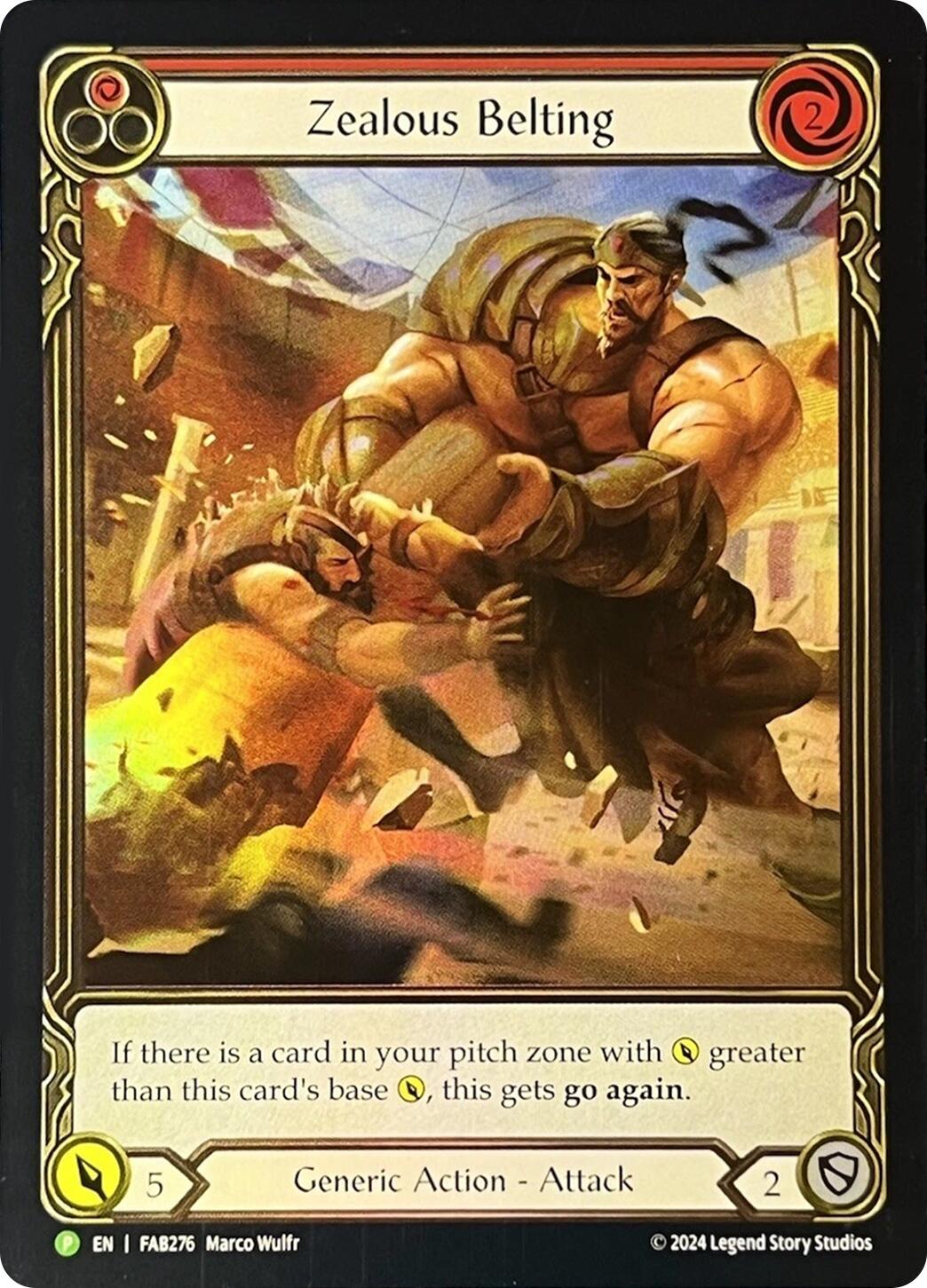 Zealous Belting (Extended Art) [FAB276] (Promo)  Rainbow Foil-1