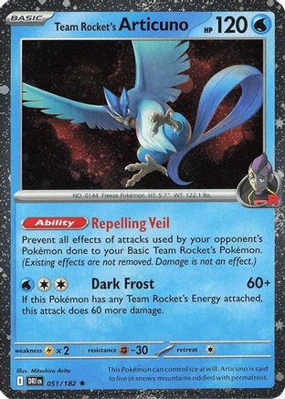 Team Rocket's Articuno 051/182  - Holofoil Miscellaneous Cards & Products - Promo-1