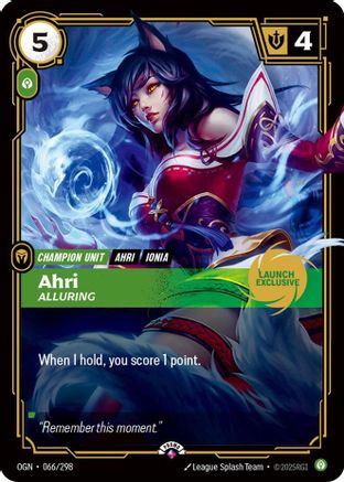 Ahri - Alluring (Launch Exclusive) (066/298) - Riftbound Promotional Cards Foil-1