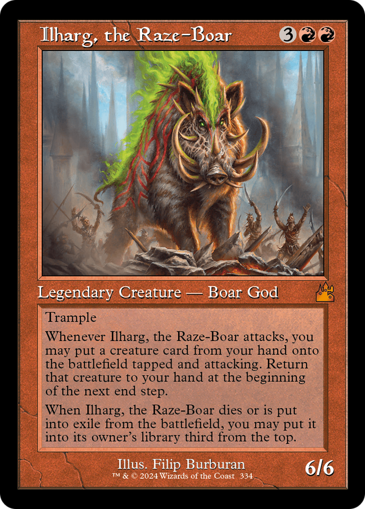 Ilharg, the Raze-Boar (Retro Frame) [Ravnica Remastered]-1