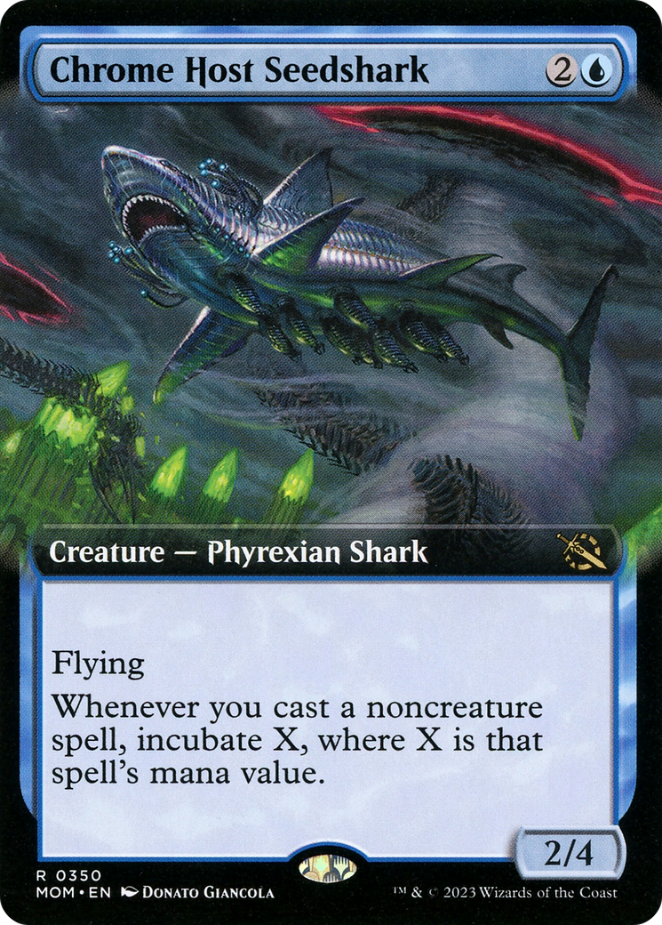 Chrome Host Seedshark (Extended Art) [March of the Machine]-1