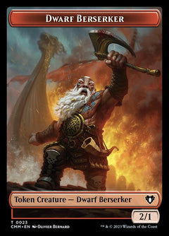 Human Soldier // Dwarf Berserker Double-Sided Token [Commander Masters Tokens]-2
