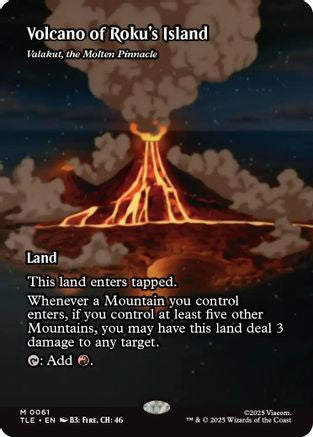 Volcano of Roku's Island - Valakut, the Molten Pinnacle (Borderless) (TLE-061) - Avatar: The Last Airbender: Eternal-Legal Foil-1