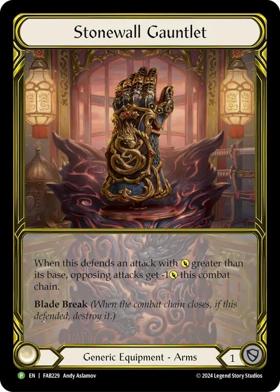 Stonewall Gauntlet (Golden) [FAB229] (Promo)  Cold Foil-1
