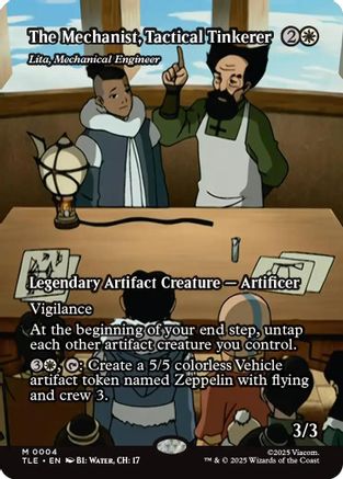 The Mechanist, Tactical Tinkerer - Lita, Mechanical Engineer (Borderless) (TLE-004) - Avatar: The Last Airbender: Eternal-Legal Foil-1