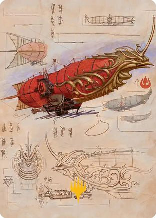 Phoenix Fleet Airship Art Card (Gold-Stamped Planeswalker Symbol) [Avatar: The Last Airbender Art Series]-1