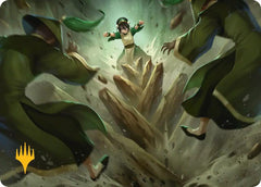 Rockalanche Art Card (Gold-Stamped Planeswalker Symbol) [Avatar: The Last Airbender Art Series]-1