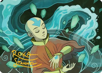 Aang, at the Crossroads Art Card (Gold-Stamped Signature) [Avatar: The Last Airbender Art Series]-1