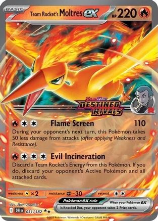 Team Rocket's Moltres ex 031/182  - Holofoil Miscellaneous Cards & Products - Double Rare-1