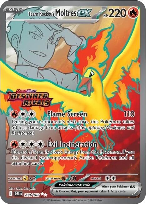 Team Rocket's Moltres ex (208/182) (Destined Rivals Stamp) [Miscellaneous Cards]-1
