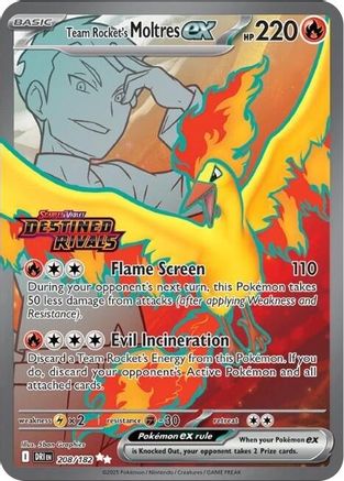 Team Rocket's Moltres ex 208/182  - Holofoil Miscellaneous Cards & Products - Double Rare-1