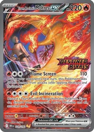 Team Rocket's Moltres ex 229/182  - Holofoil Miscellaneous Cards & Products - Double Rare-1