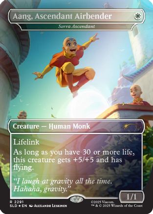 Aang, Ascendant Airbender - Serra Ascendant (Rainbow Foil) (SLD-2291) - Secret Lair Drop Series Foil-1
