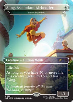 Aang, Ascendant Airbender - Serra Ascendant (Rainbow Foil) (SLD-2291) - Secret Lair Drop Series Foil-1