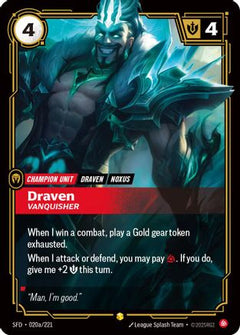 Draven - Vanquisher (Alternate Art) (020a/221) - Spiritforged Foil-1