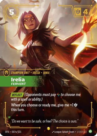 Irelia - Fervent (Alternate Art) (057a/221) - Spiritforged Foil-1